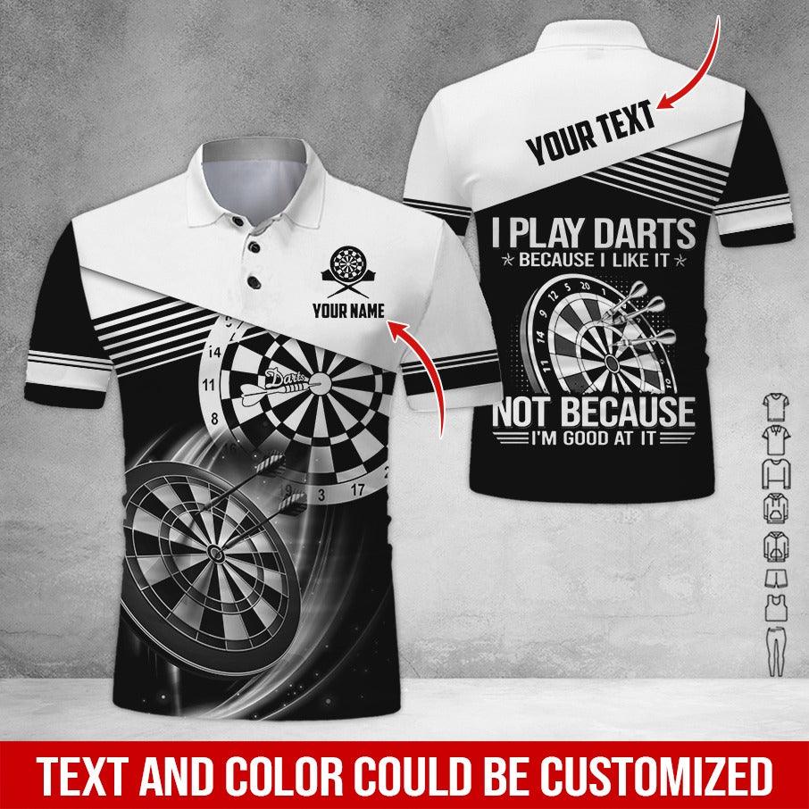 Customized Name & Text Darts Polo Shirt, I Play Darts Because I Like It Personalized Darts Shirt For Men - Perfect Gift For Darts Lovers, Darts Players - Image 11