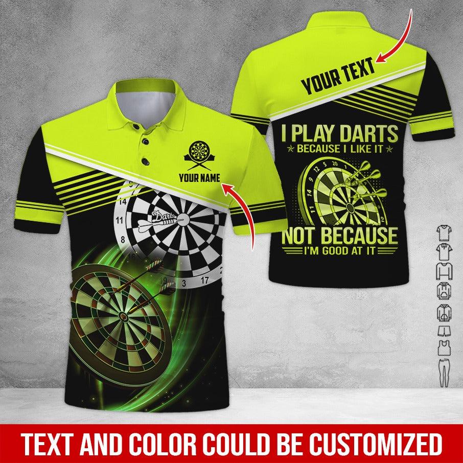 Customized Name & Text Darts Polo Shirt, I Play Darts Because I Like It Personalized Darts Shirt For Men - Perfect Gift For Darts Lovers, Darts Players - Image 4