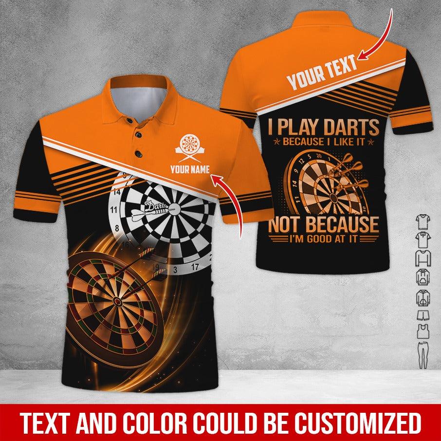 Customized Name & Text Darts Polo Shirt, I Play Darts Because I Like It Personalized Darts Shirt For Men - Perfect Gift For Darts Lovers, Darts Players - Image 7