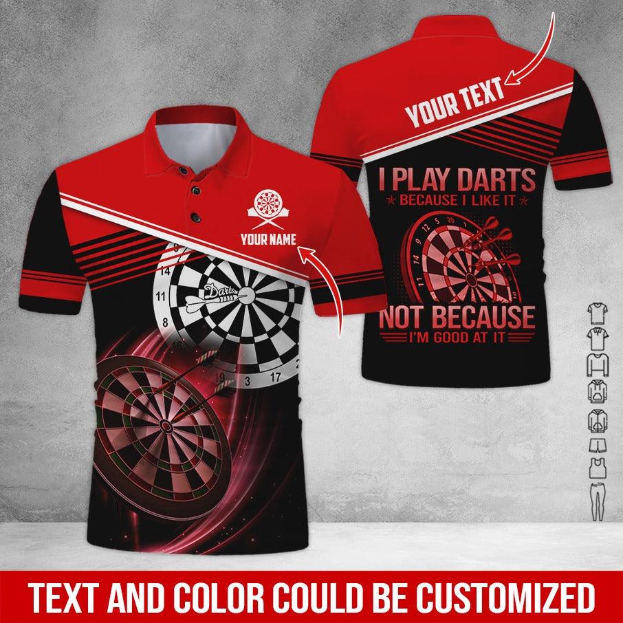Customized Name & Text Darts Polo Shirt, I Play Darts Because I Like It Personalized Darts Shirt For Men - Perfect Gift For Darts Lovers, Darts Players - Image 9