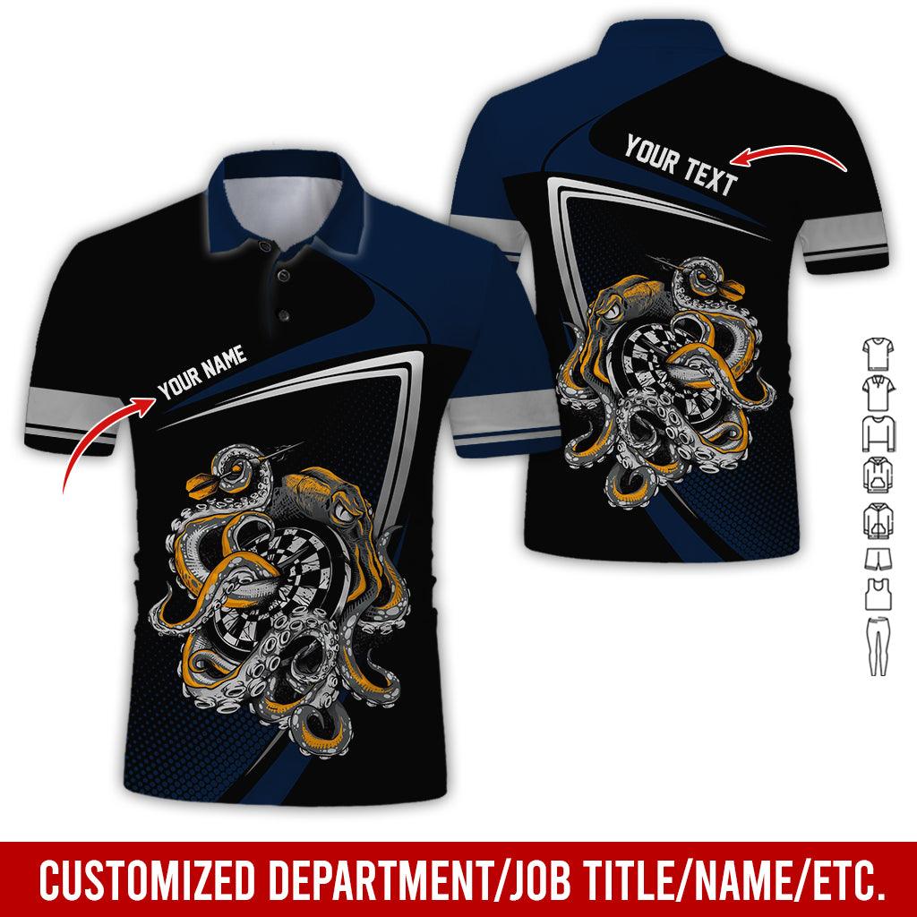 Customized Name & Text Darts Polo Shirt, Personalized Darts And Octopus Uniforms Polo Shirt For Men - Perfect Gift For Darts Lovers, Darts Team Players - Image 9