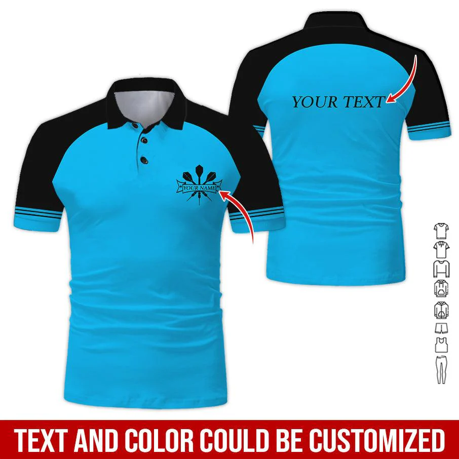 Customized Name & Text Darts Polo Shirt, Personalized Darts Polo Shirt For Darts Team - Perfect Gift For Darts Lovers, Darts Players