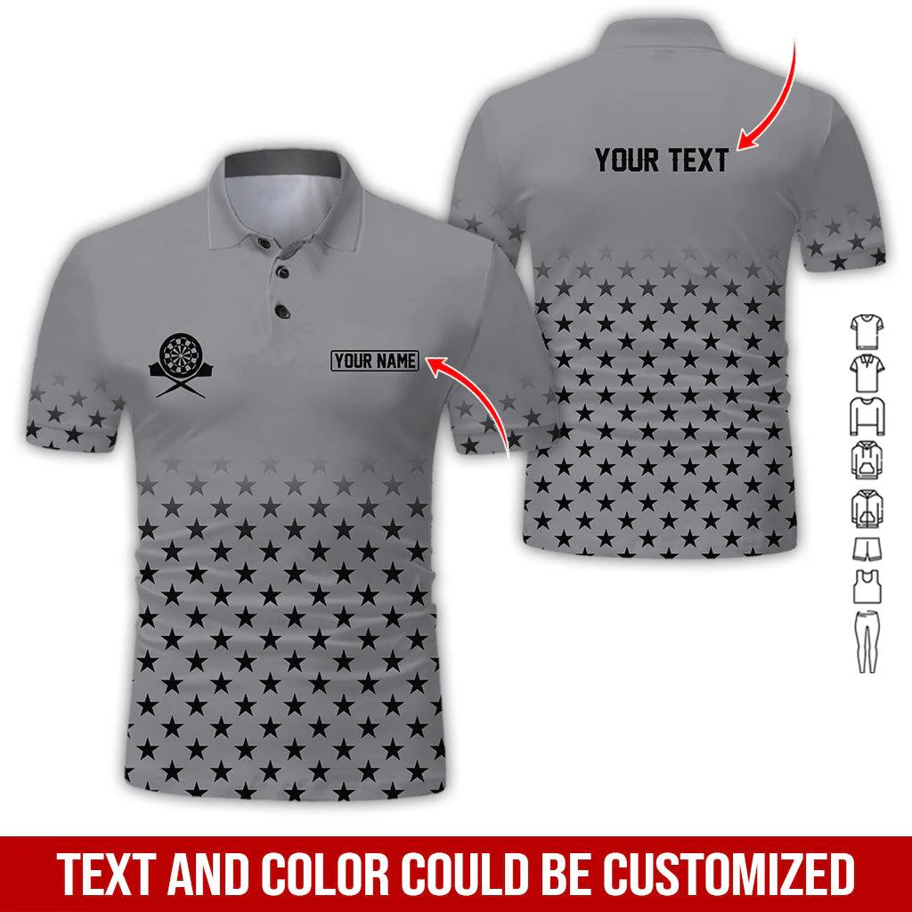 Customized Name & Text Darts Polo Shirt, Personalized Darts Team Polo Shirt For Men - Perfect Gift For Darts Lovers, Darts Players - Image 4