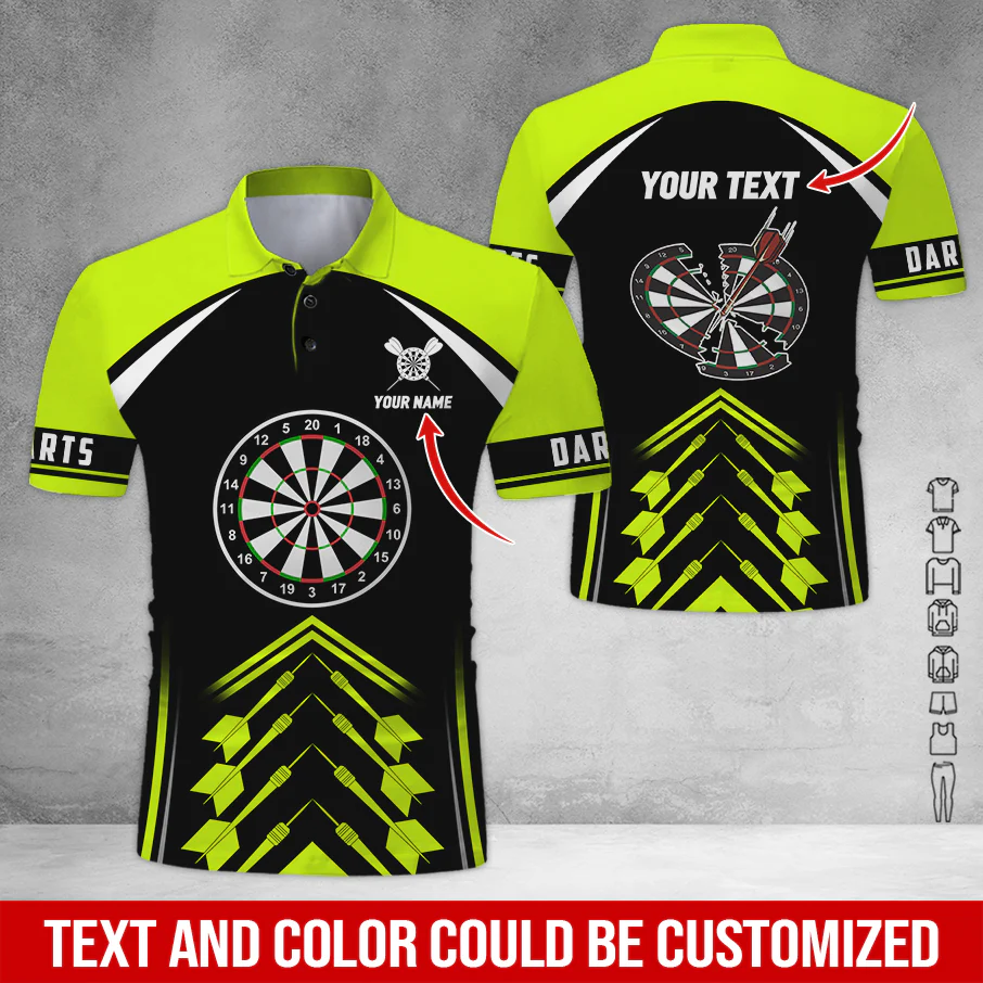 Customized Name & Text Darts Polo Shirt, Personalized Name Darts Is My Life Polo Shirt For Men - Perfect Gift For Darts Lovers, Darts Players - Image 4