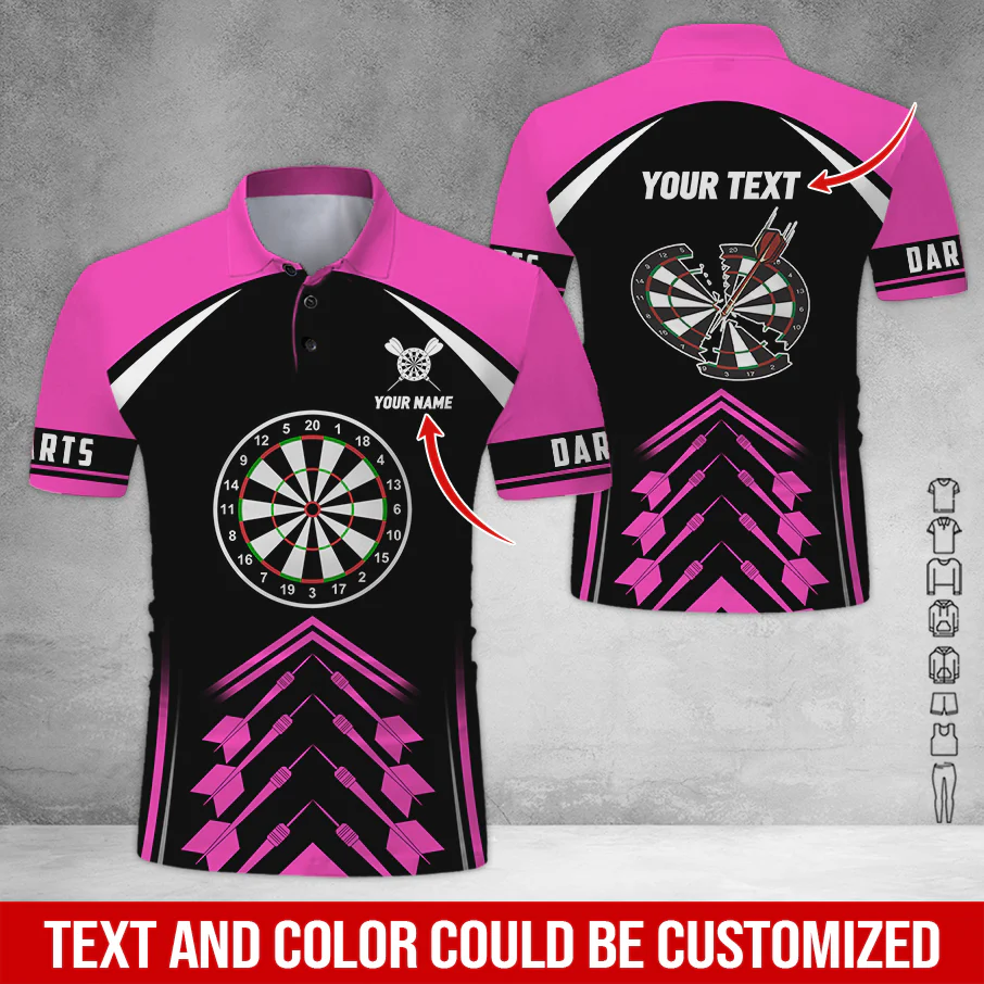 Customized Name & Text Darts Polo Shirt, Personalized Name Darts Is My Life Polo Shirt For Men - Perfect Gift For Darts Lovers, Darts Players - Image 6