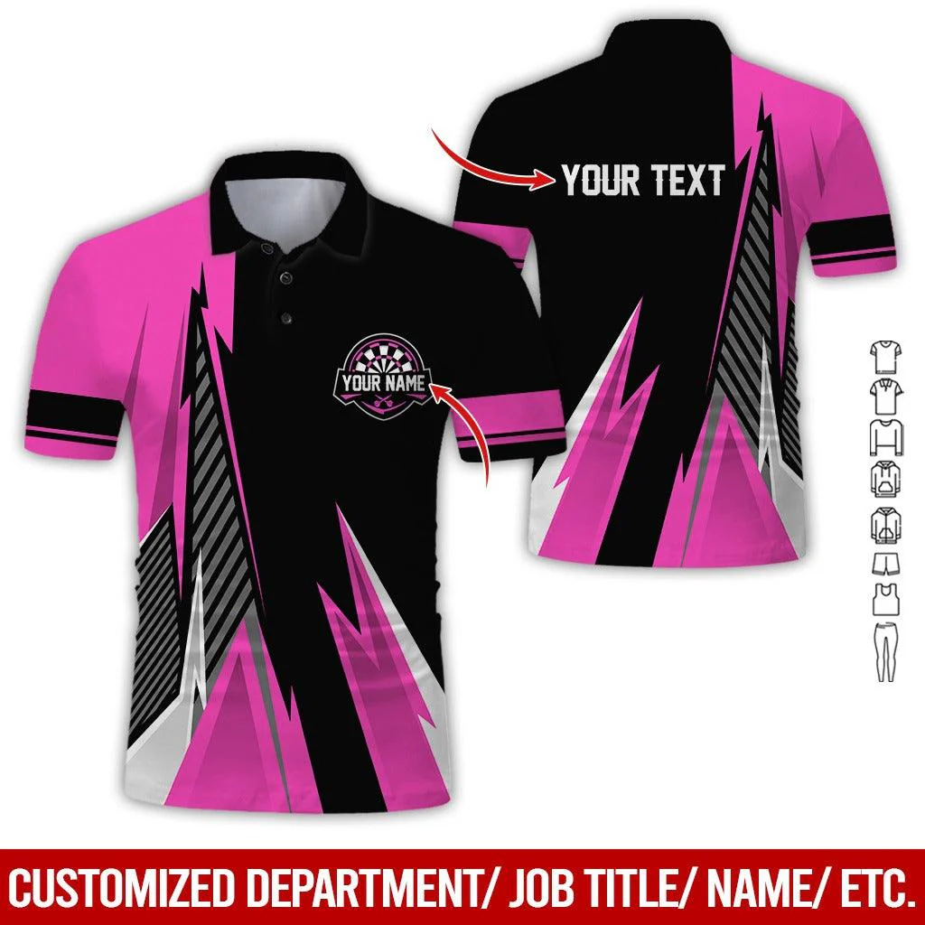 Customized Name & Text Darts Polo Shirt, Personalized Name Darts Polo Shirt For Men - Perfect Gift For Darts Lovers, Darts Players, Darts Team - Image 7