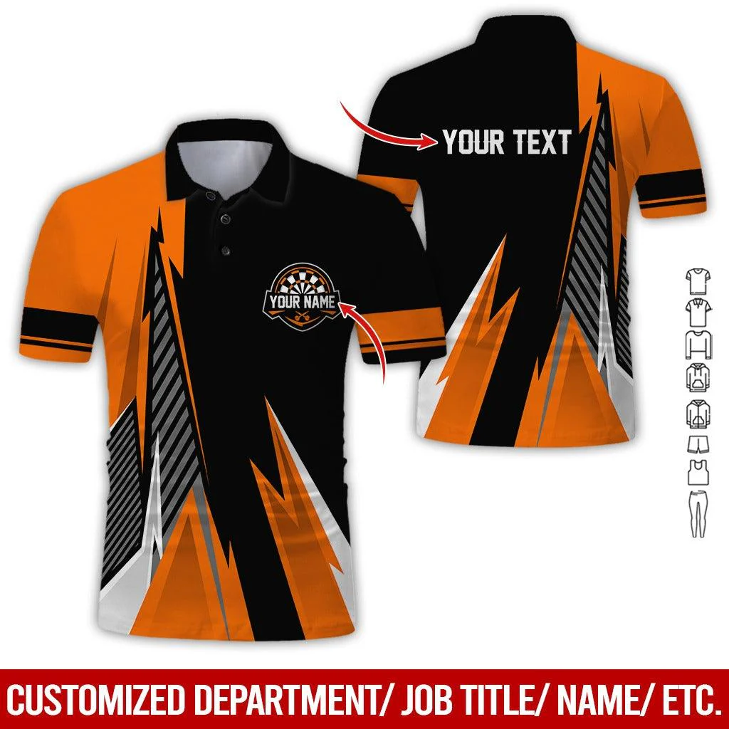 Customized Name & Text Darts Polo Shirt, Personalized Name Darts Polo Shirt For Men - Perfect Gift For Darts Lovers, Darts Players, Darts Team - Image 8