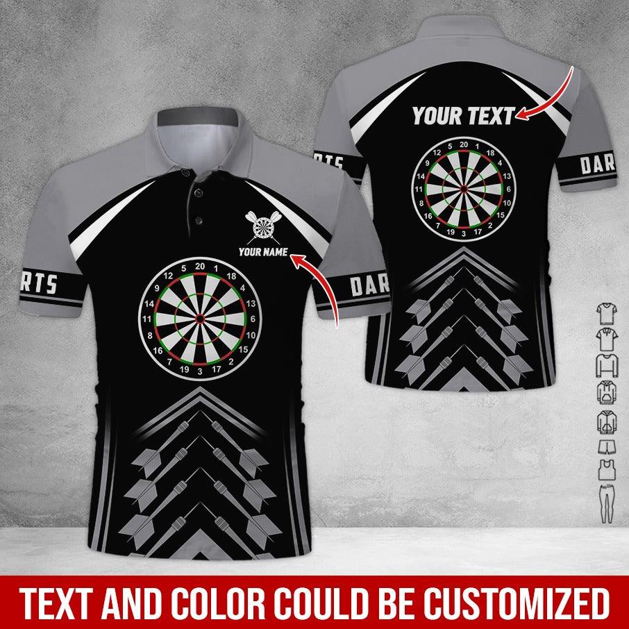 Customized Name & Text Darts Polo Shirt, Personalized Name Darts Team Polo Shirt For Men - Perfect Gift For Darts Lovers, Darts Players - Image 2