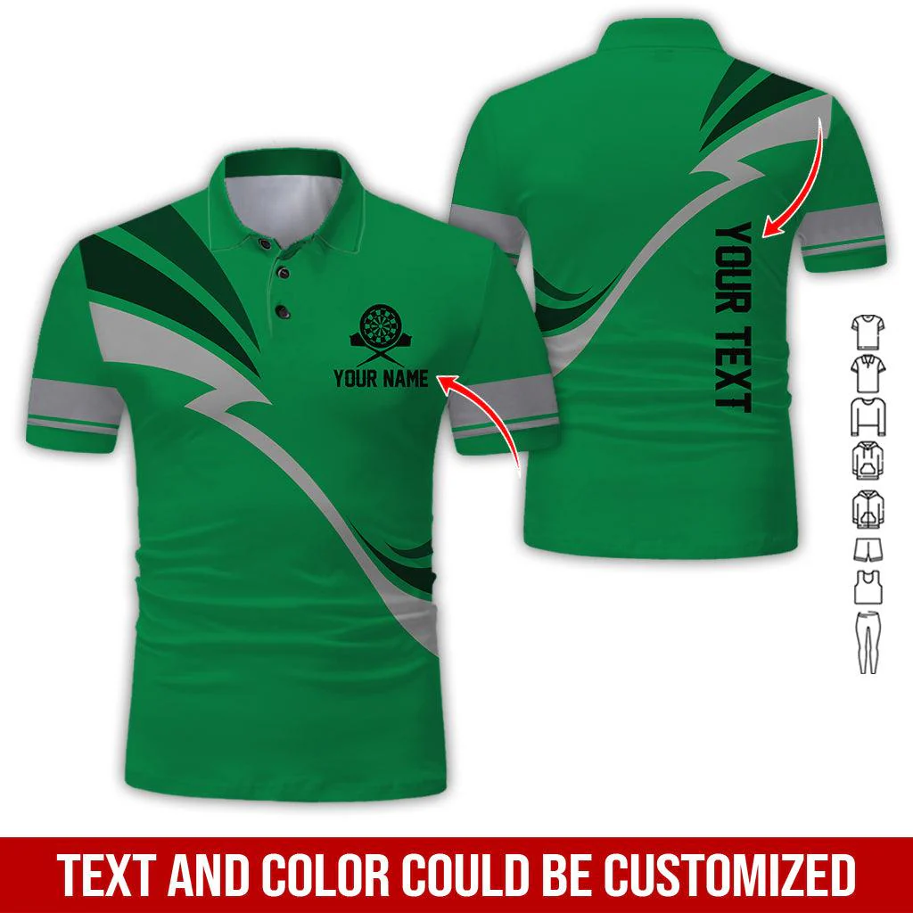 Customized Name & Text Darts Polo Shirt, Personalized Name Darts Team Uniforms Polo Shirt For Men - Perfect Gift For Darts Lovers, Darts Players - Image 3