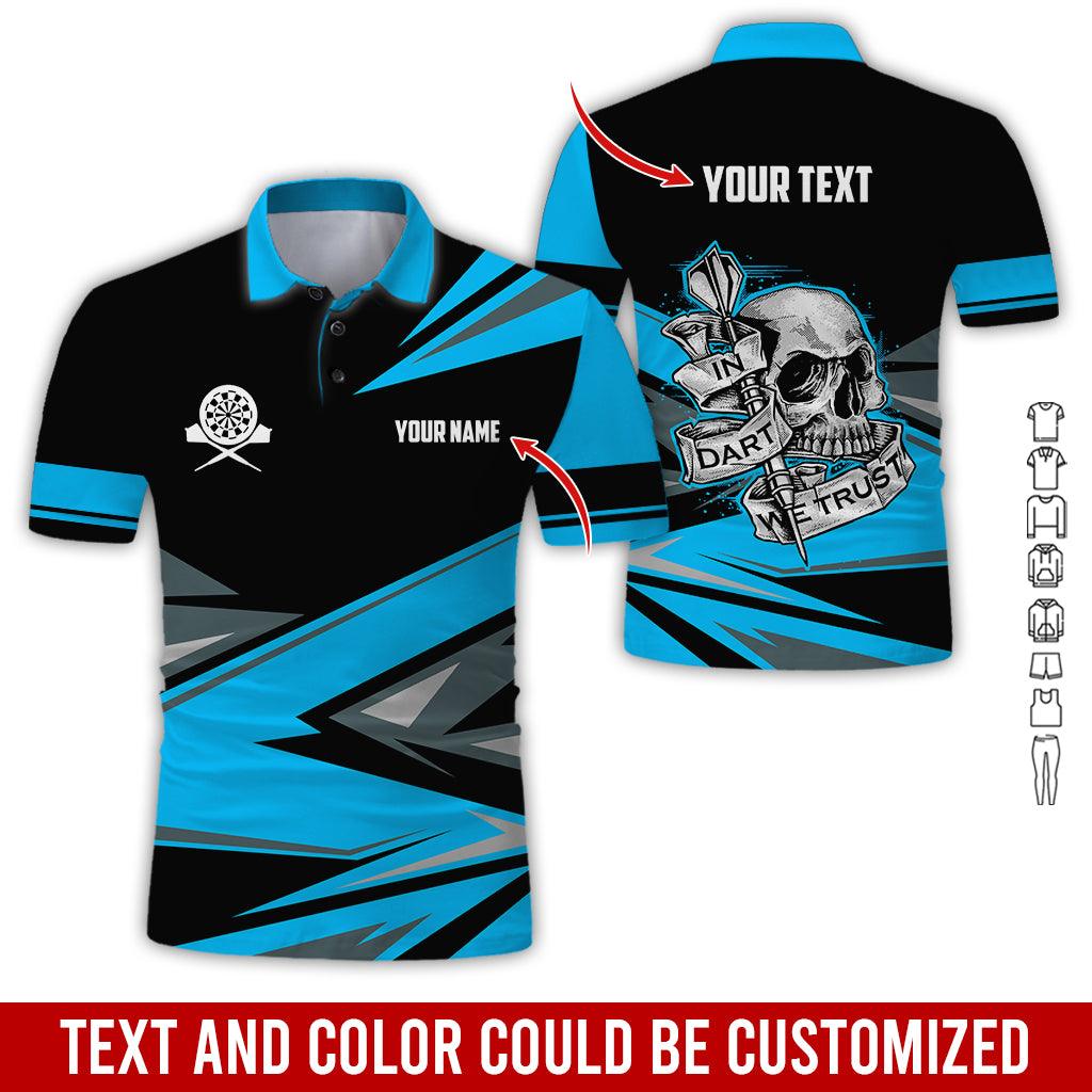 Customized Name & Text Darts Polo Shirt, Personalized Name Skull In Darts Uniforms Polo Shirt For Men - Perfect Gift For Darts Lovers, Darts Players - Image 6