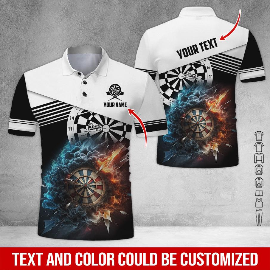 Customized Name & Text Darts Polo Shirt, Personalized Name Smoke Dartboard Polo Shirt For Men - Perfect Gift For Darts Lovers, Darts Players - Image 11