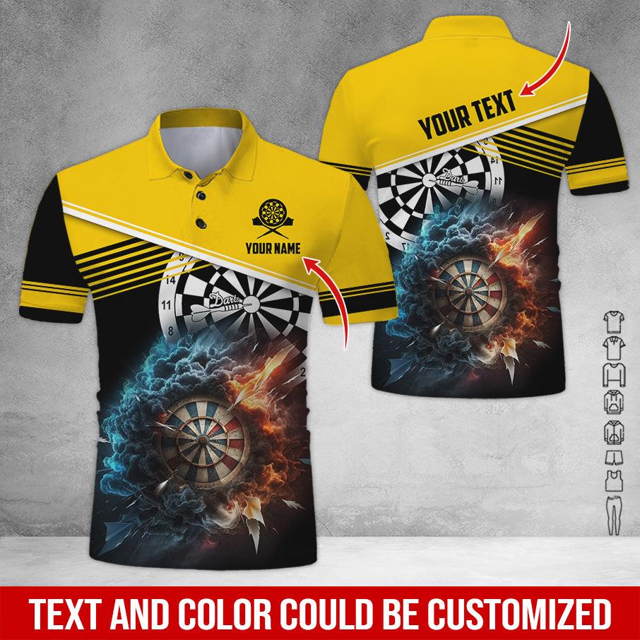 Customized Name & Text Darts Polo Shirt, Personalized Name Smoke Dartboard Polo Shirt For Men - Perfect Gift For Darts Lovers, Darts Players - Image 12