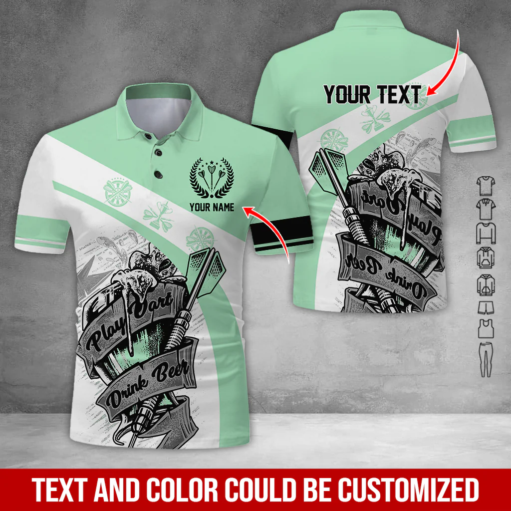 Customized Name & Text Darts Polo Shirt, Play Darts Drink Beer Personalized Darts Uniforms Polo Shirt - Perfect Gift For Darts Lovers, Darts Players - Image 11