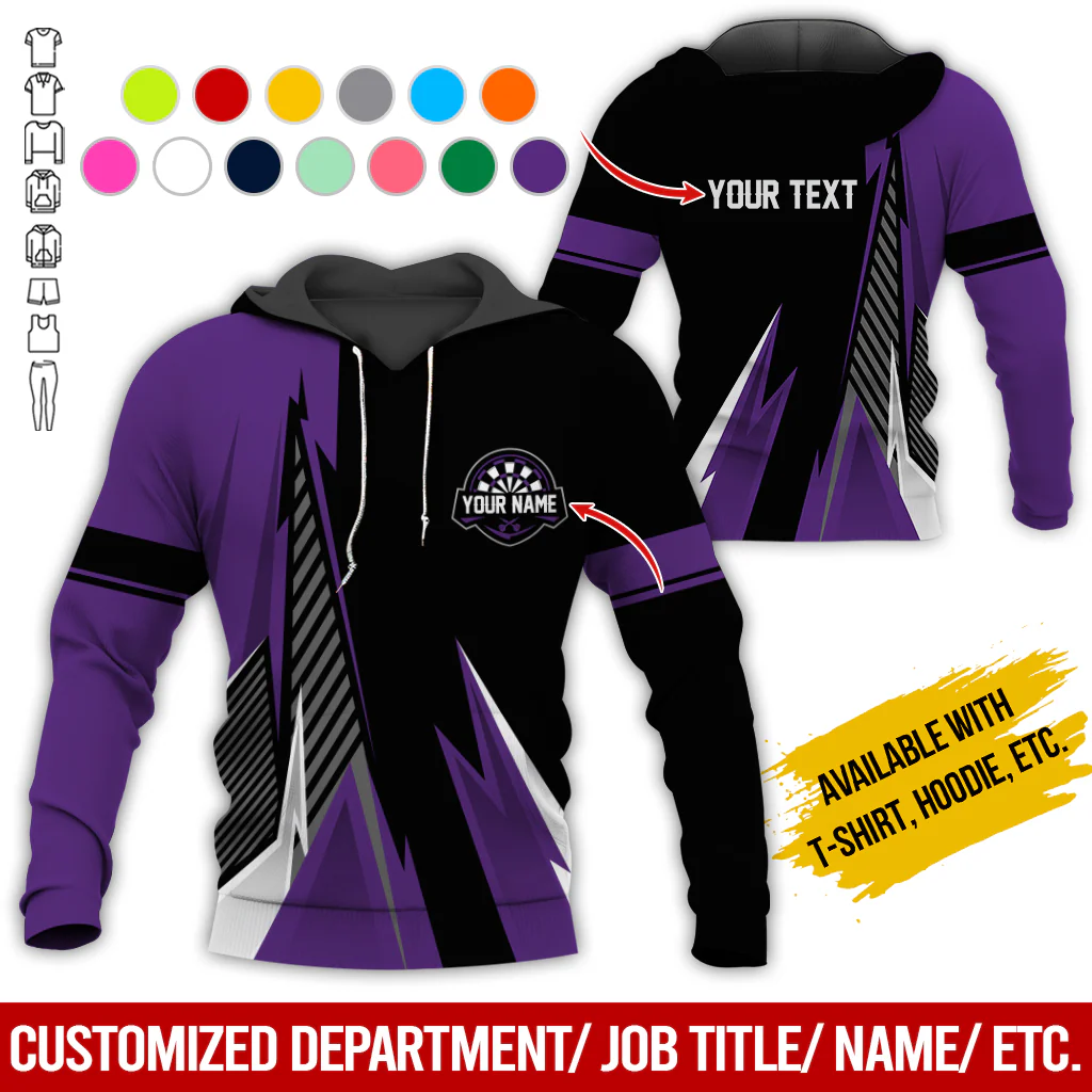 Customized Name & Text Darts Premium Hoodie, Custom Color Darts Hoodie Men & Women, Perfect Gift For Darts Lovers, Darts Player - Image 10