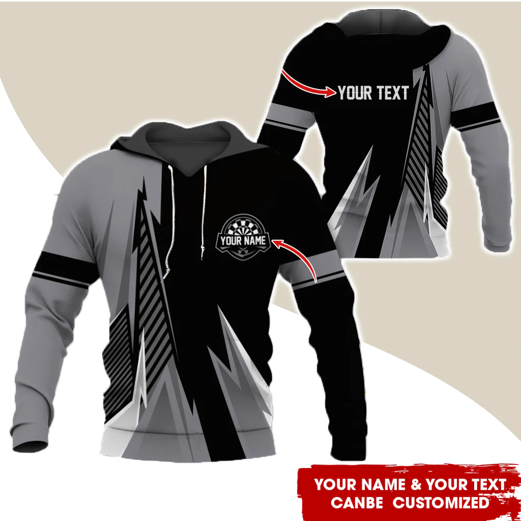 Customized Name & Text Darts Premium Hoodie, Custom Color Darts Hoodie Men & Women, Perfect Gift For Darts Lovers, Darts Player - Image 2