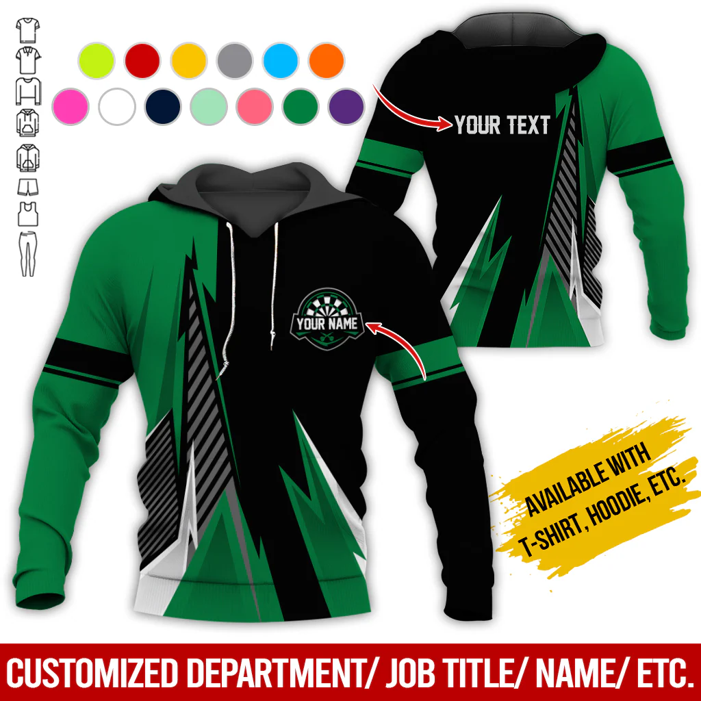 Customized Name & Text Darts Premium Hoodie, Custom Color Darts Hoodie Men & Women, Perfect Gift For Darts Lovers, Darts Player - Image 4
