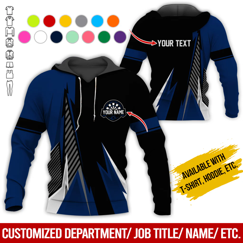 Customized Name & Text Darts Premium Hoodie, Custom Color Darts Hoodie Men & Women, Perfect Gift For Darts Lovers, Darts Player - Image 6