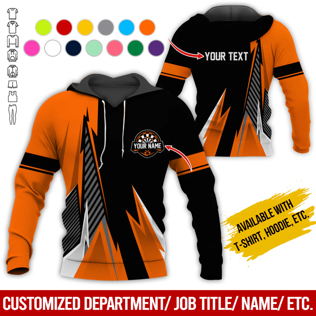 Customized Name & Text Darts Premium Hoodie, Custom Color Darts Hoodie Men & Women, Perfect Gift For Darts Lovers, Darts Player - Image 8