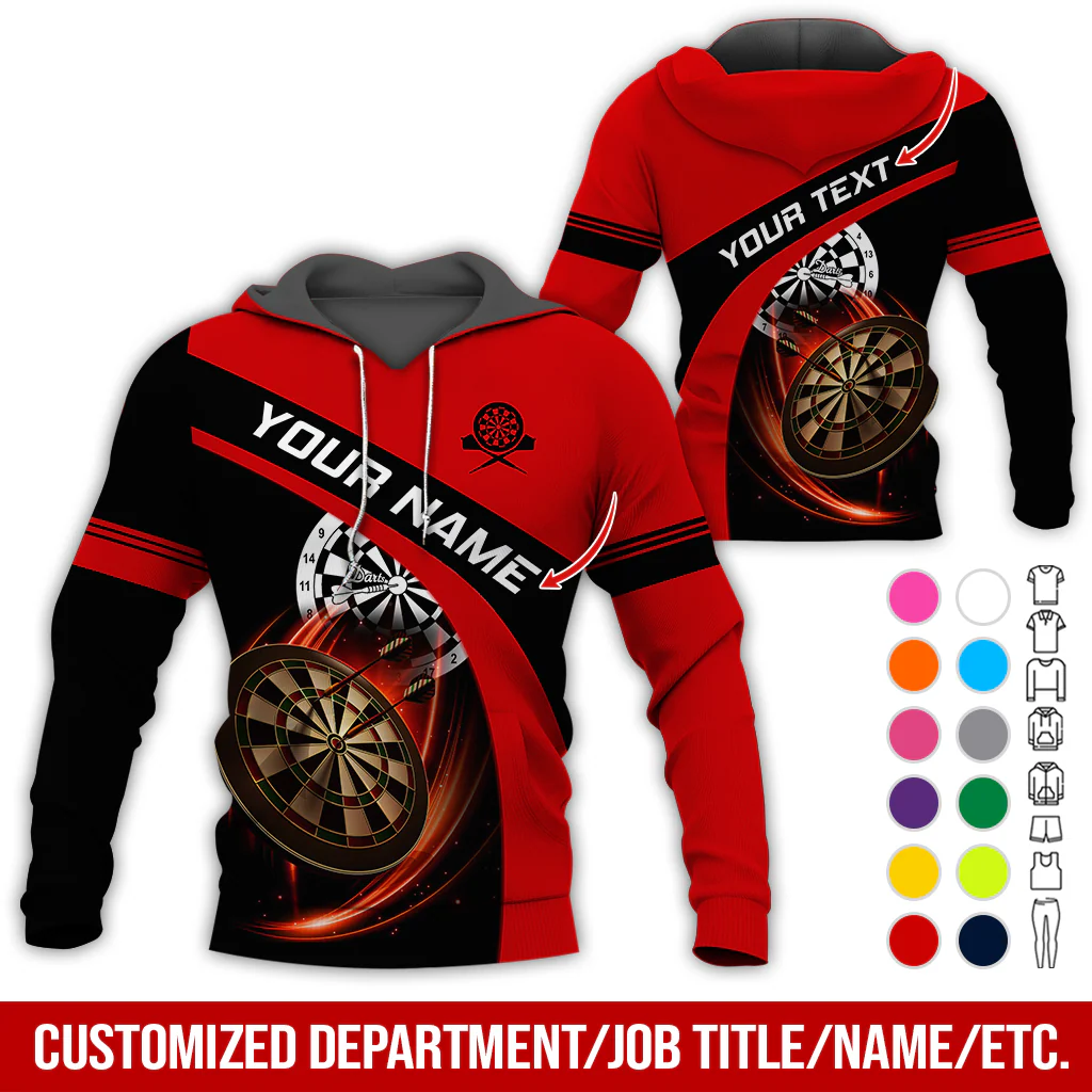 Customized Name & Text Darts Premium Hoodie, Custom Darts Hoodie Men & Women, Perfect Gift For Darts Lovers, Darts Player - Image 12