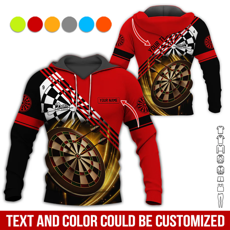 Customized Name & Text Darts Premium Hoodie, Custom Darts Team Hoodie For Men & Women, Perfect Gift For Darts Lovers, Friend, Family - Image 5