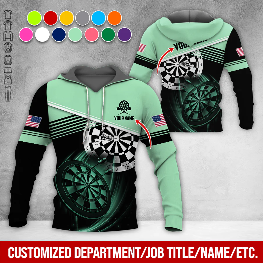 Customized Name & Text Darts Premium Hoodie, Custom National Flag, Darts Pattern Hoodie For Men & Women, Perfect Gift For Darts Lovers, Darts Player - Image 4