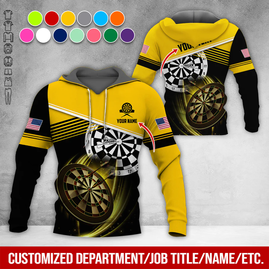 Customized Name & Text Darts Premium Hoodie, Custom National Flag, Darts Pattern Hoodie For Men & Women, Perfect Gift For Darts Lovers, Darts Player - Image 5
