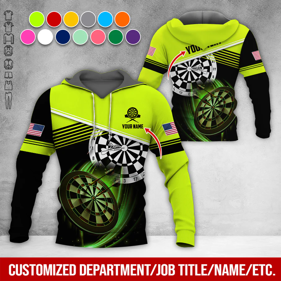 Customized Name & Text Darts Premium Hoodie, Custom National Flag, Darts Pattern Hoodie For Men & Women, Perfect Gift For Darts Lovers, Darts Player - Image 7