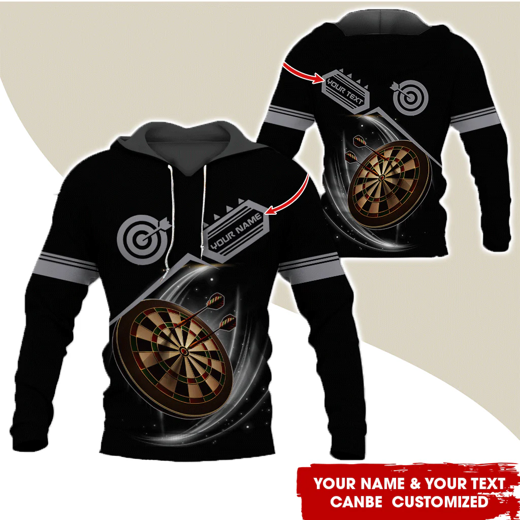 Customized Name & Text Darts Premium Hoodie, Darts Hoodie For Men & Women, Perfect Gift For Darts Lovers, Friend, Family - Image 2