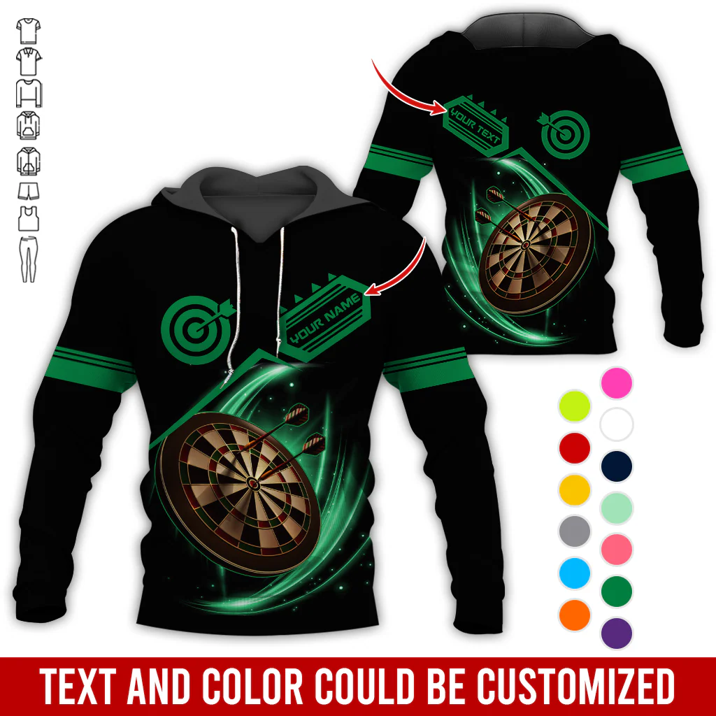 Customized Name & Text Darts Premium Hoodie, Darts Hoodie For Men & Women, Perfect Gift For Darts Lovers, Friend, Family - Image 4
