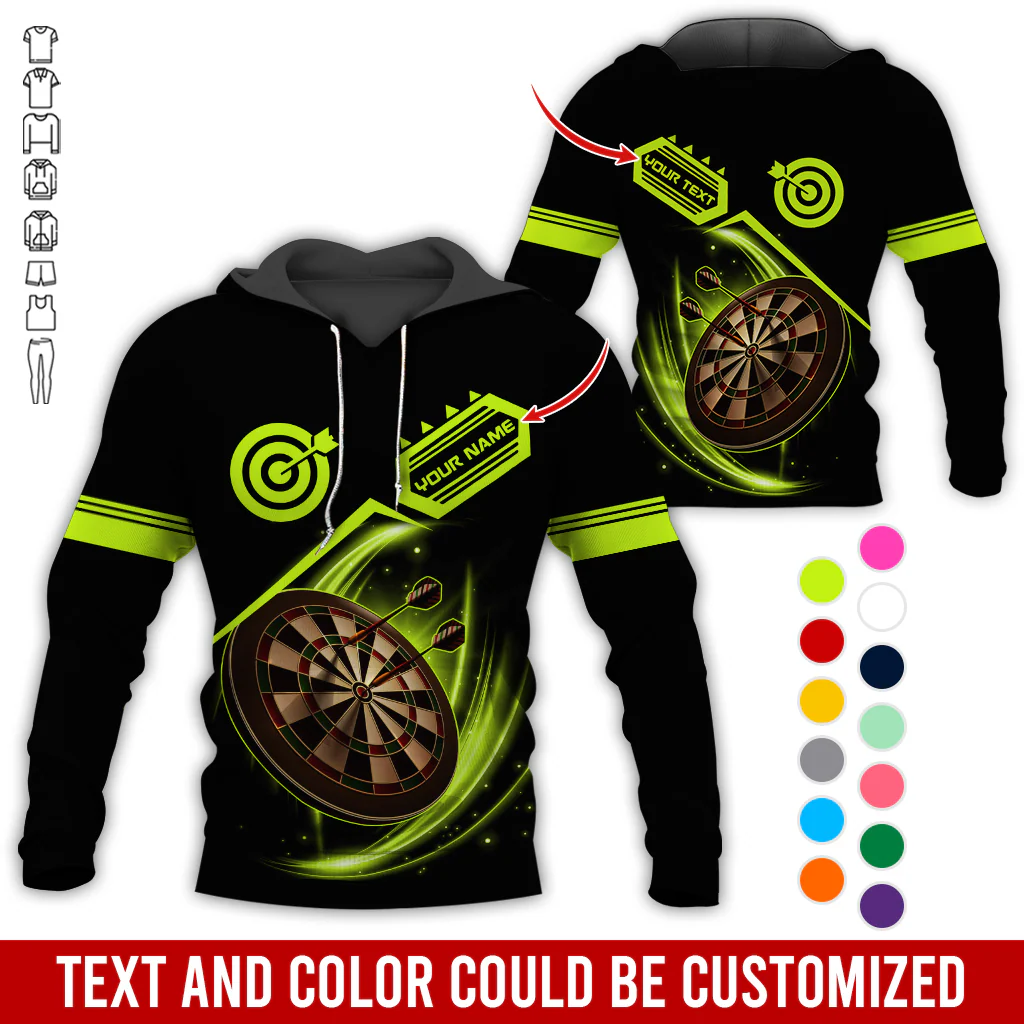 Customized Name & Text Darts Premium Hoodie, Darts Hoodie For Men & Women, Perfect Gift For Darts Lovers, Friend, Family - Image 5