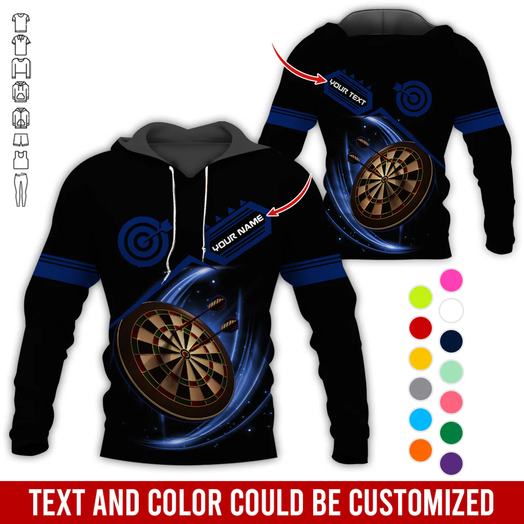 Customized Name & Text Darts Premium Hoodie, Darts Hoodie For Men & Women, Perfect Gift For Darts Lovers, Friend, Family - Image 6