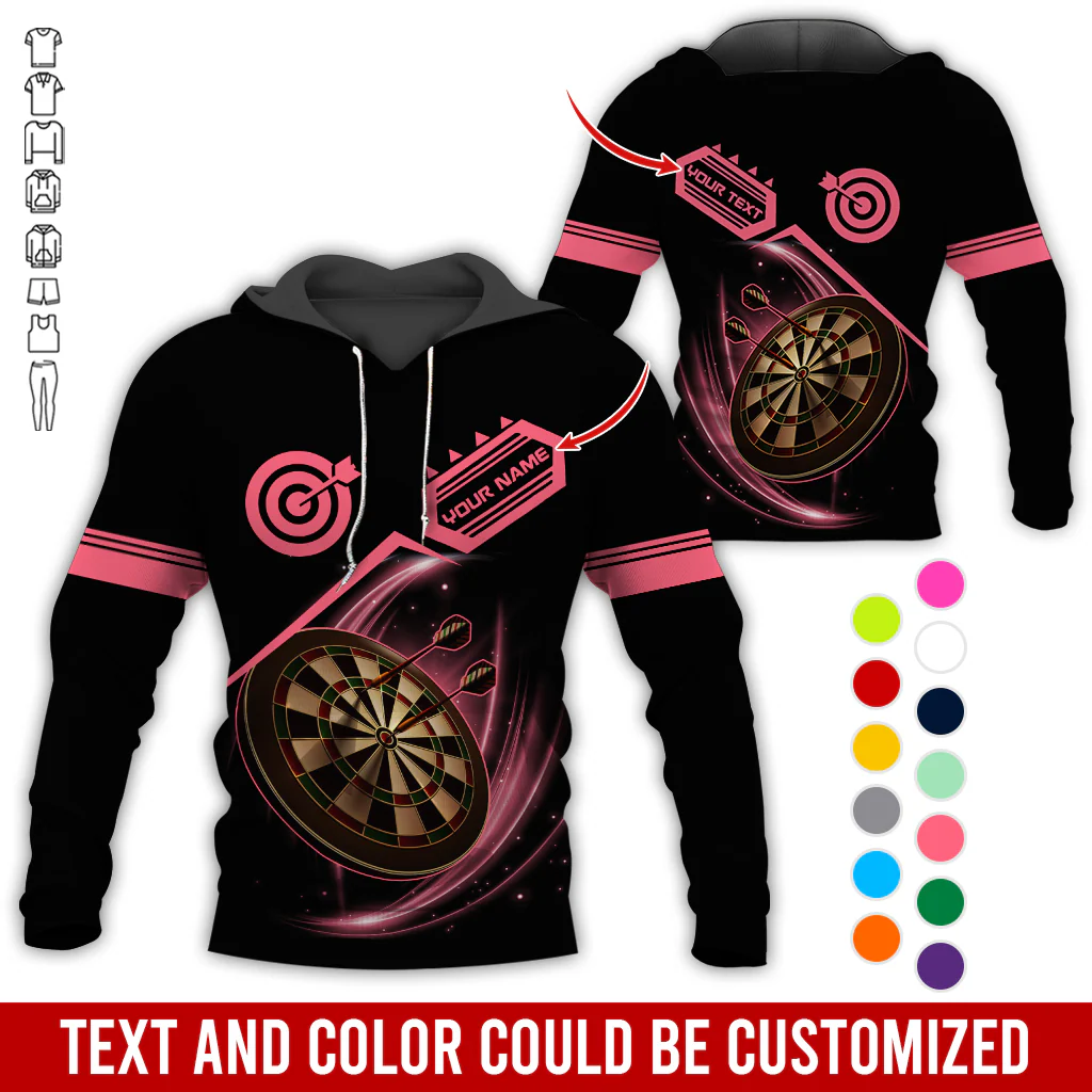 Customized Name & Text Darts Premium Hoodie, Darts Hoodie For Men & Women, Perfect Gift For Darts Lovers, Friend, Family - Image 9