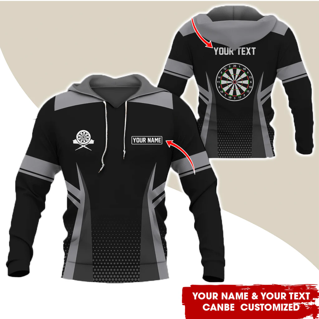 Customized Name & Text Darts Premium Hoodie, Darts Pattern Hoodie, Perfect Gift For Darts Lovers, Friend, Family - Image 2