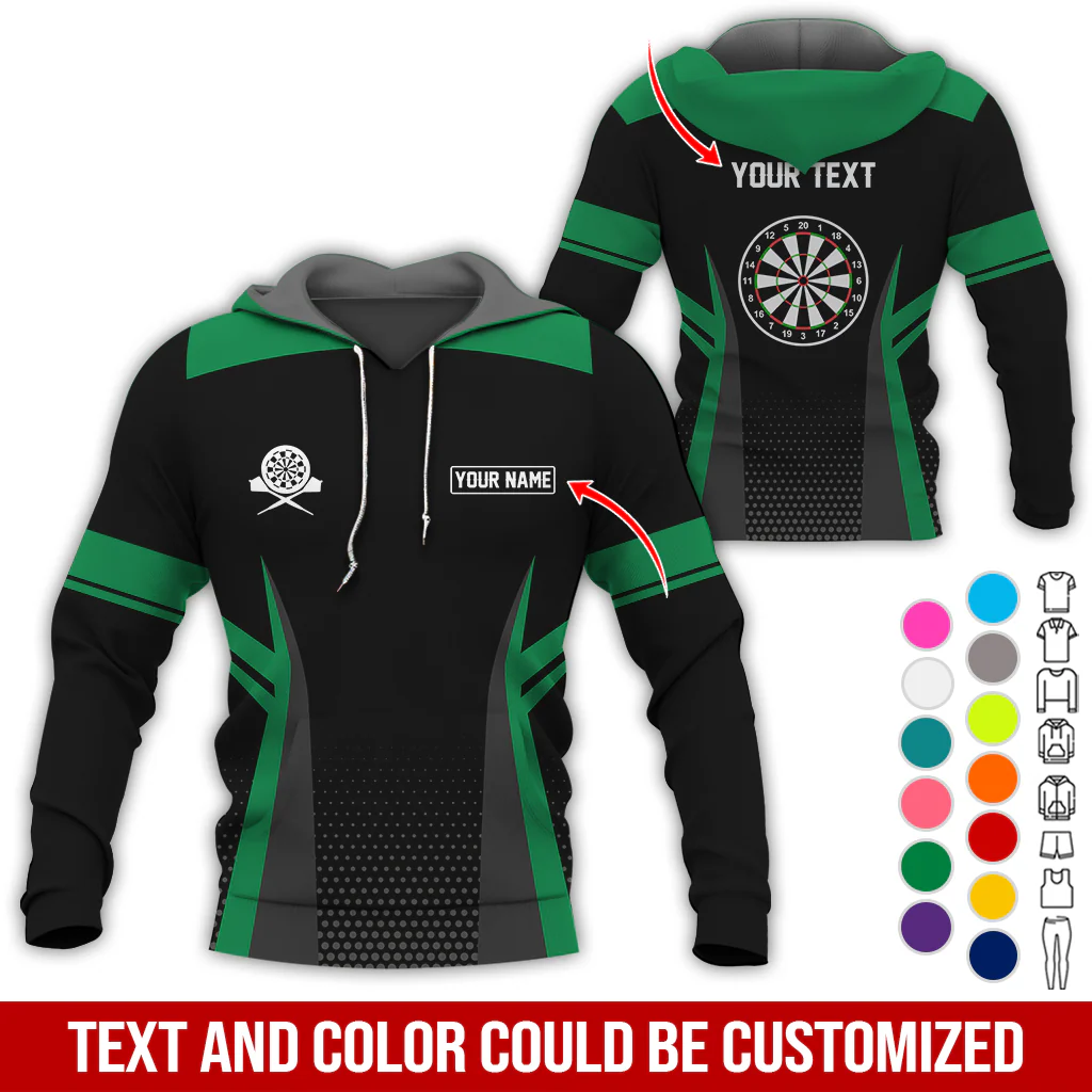 Customized Name & Text Darts Premium Hoodie, Darts Pattern Hoodie, Perfect Gift For Darts Lovers, Friend, Family - Image 5