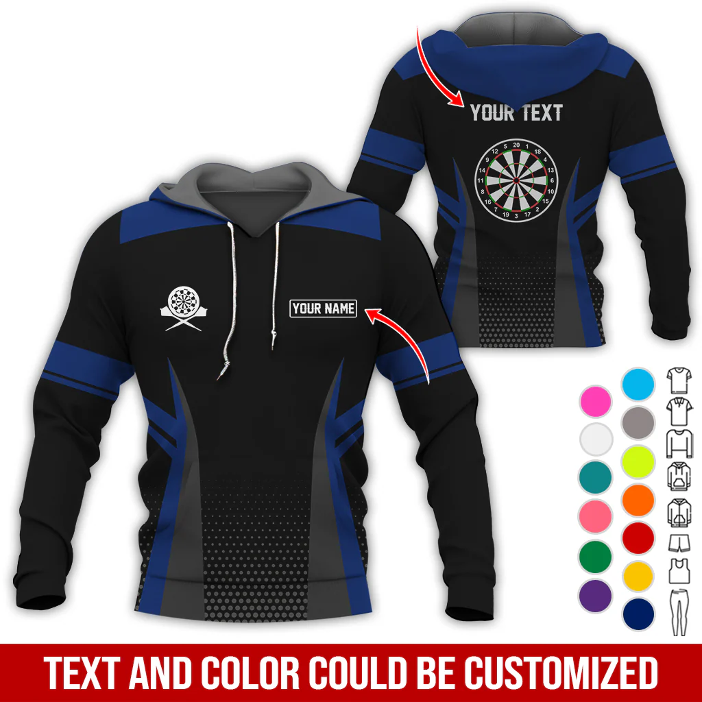 Customized Name & Text Darts Premium Hoodie, Darts Pattern Hoodie, Perfect Gift For Darts Lovers, Friend, Family - Image 7