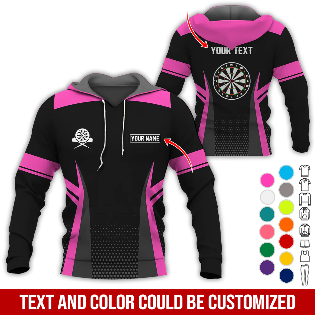Customized Name & Text Darts Premium Hoodie, Darts Pattern Hoodie, Perfect Gift For Darts Lovers, Friend, Family - Image 8