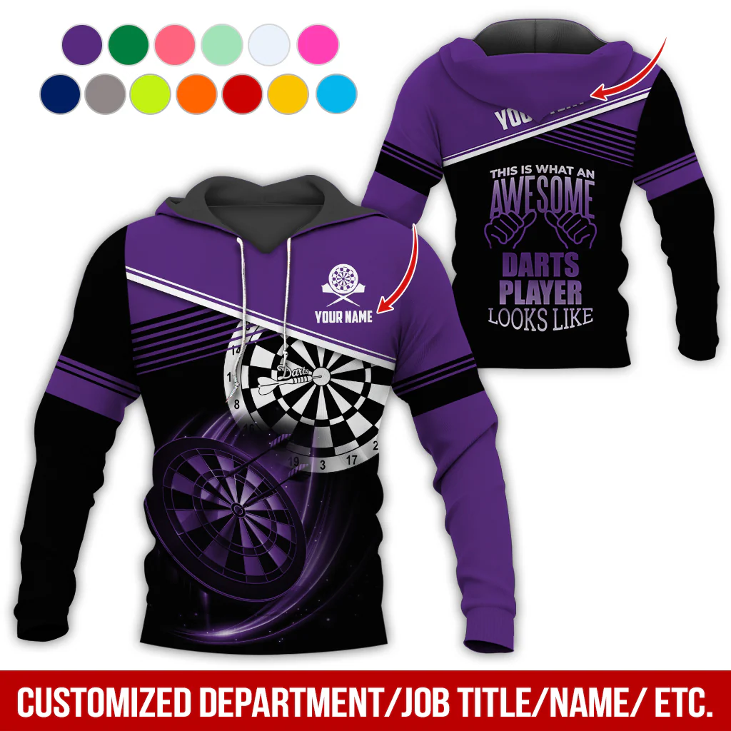 Customized Name & Text Darts Premium Hoodie, Darts Player Looks Like Hoodie, Perfect Gift For Darts Lovers, Darts Player - Image 11