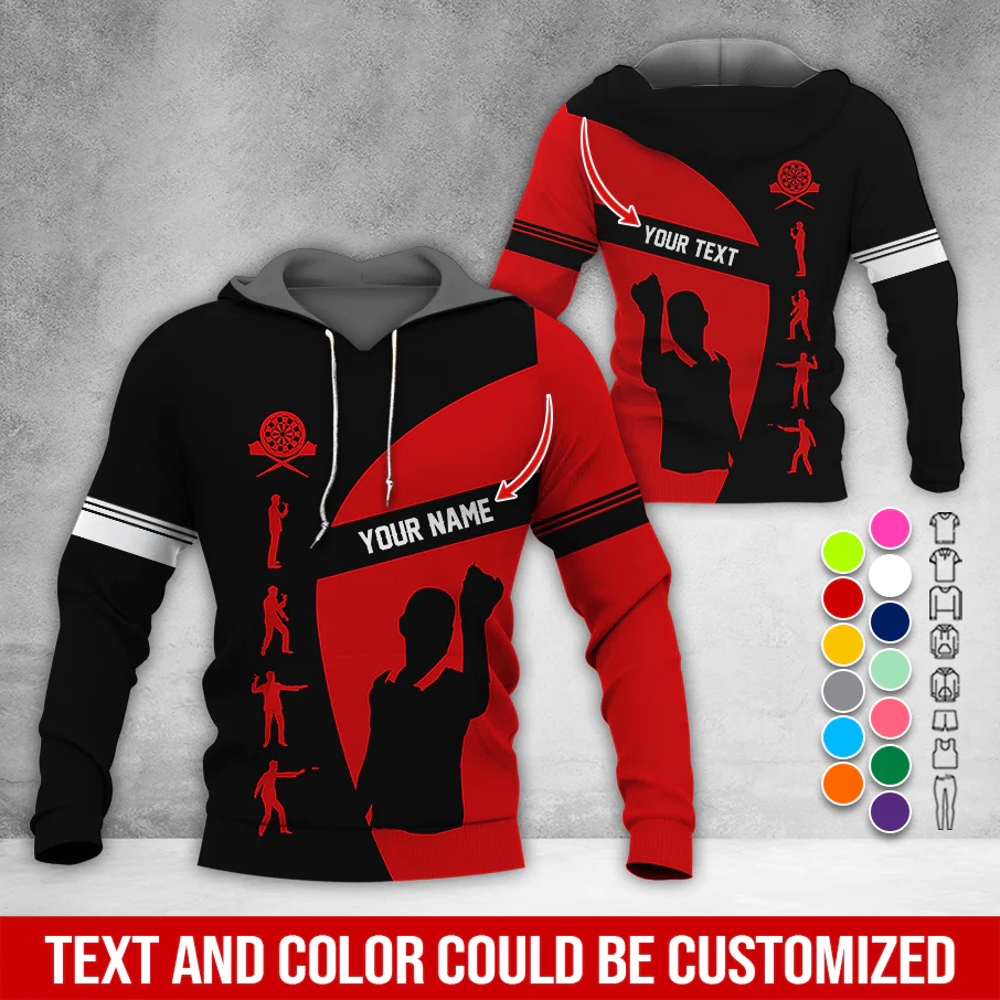 Customized Name & Text Darts Premium Hoodie, How to play Darts Pattern Hodie, Perfect Gift For Darts Lovers, Friend, Family - Image 12