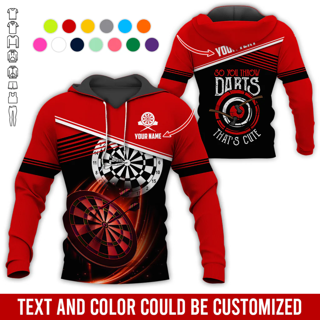 Customized Name & Text Darts Premium Hoodie, So You Throw Darts That's Cute Darts Hoodie, Perfect Gift For Darts Lovers, Darts Player - Image 12
