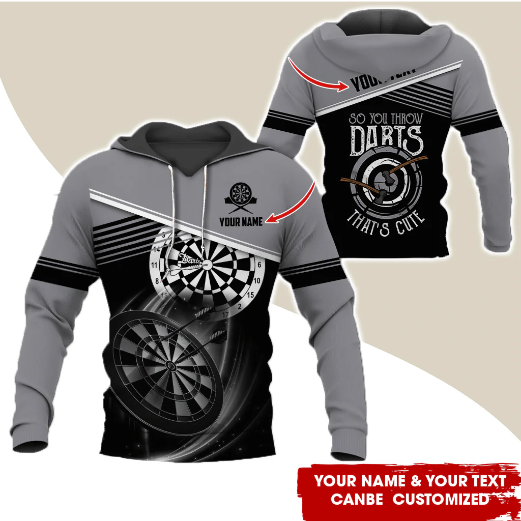 Customized Name & Text Darts Premium Hoodie, So You Throw Darts That's Cute Darts Hoodie, Perfect Gift For Darts Lovers, Darts Player - Image 2