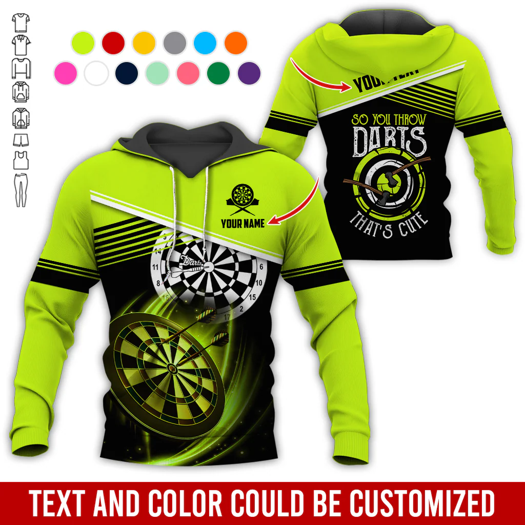 Customized Name & Text Darts Premium Hoodie, So You Throw Darts That's Cute Darts Hoodie, Perfect Gift For Darts Lovers, Darts Player - Image 6