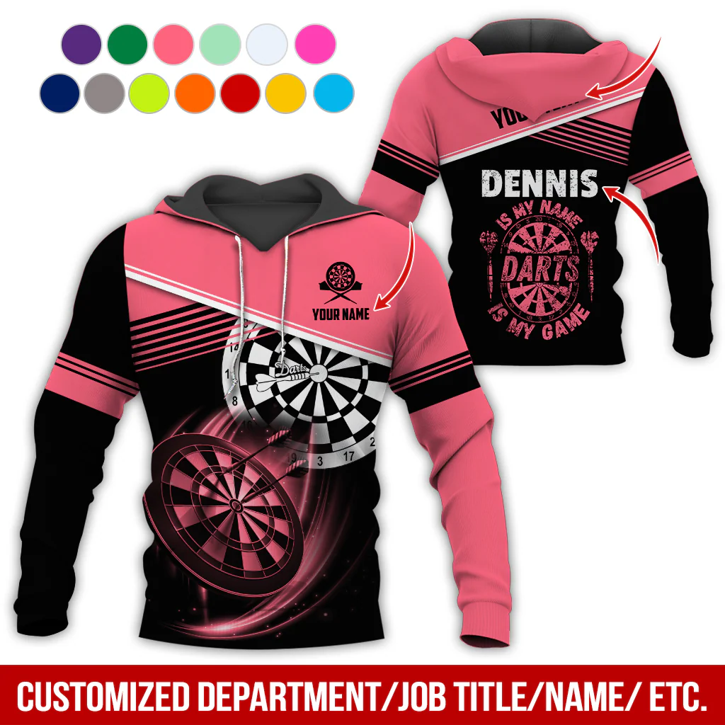 Customized Name & Text Darts Skull Premium Hoodie, Is My Name Player Darts Hoodie, Perfect Gift For Darts Lovers, Darts Player - Image 10