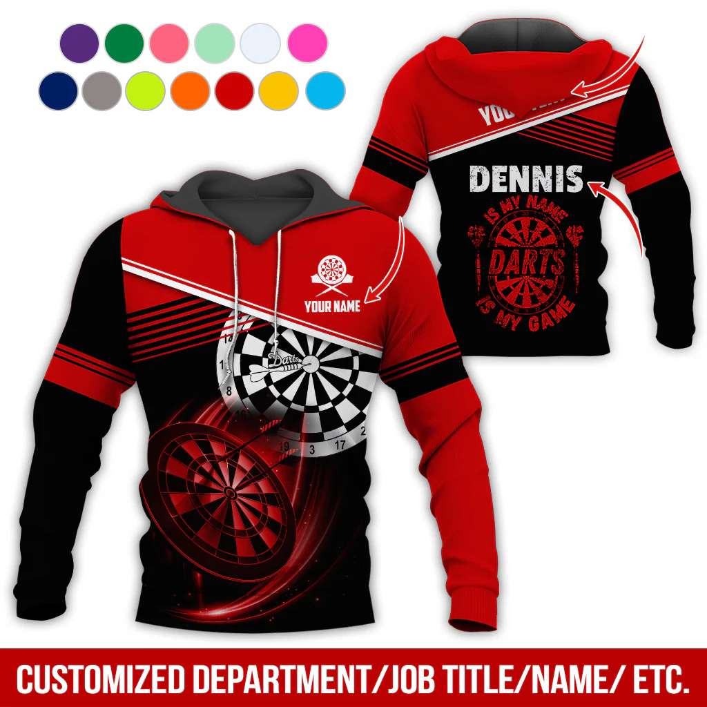 Customized Name & Text Darts Skull Premium Hoodie, Is My Name Player Darts Hoodie, Perfect Gift For Darts Lovers, Darts Player - Image 12