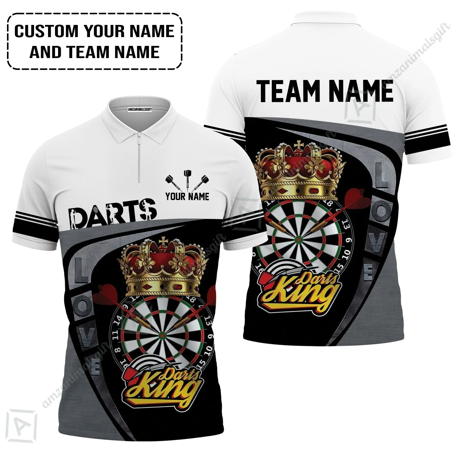 Customized Name & Text Darts Sweatshirt, Darts King Personalized Name Darts Uniforms Sweatshirt - Image 4