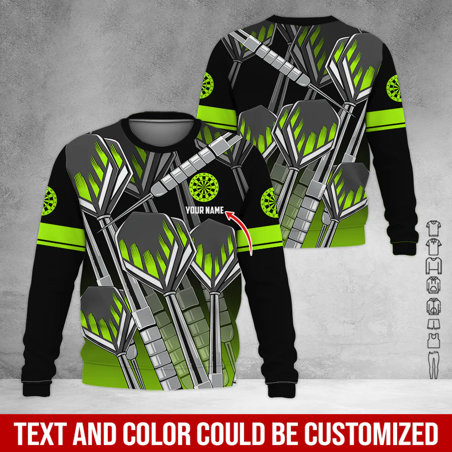 Customized Name & Text Darts Sweatshirt, Darts Pattern Shirts For Men & Women - Gift For Darts Lovers, Friend, Family - Image 6