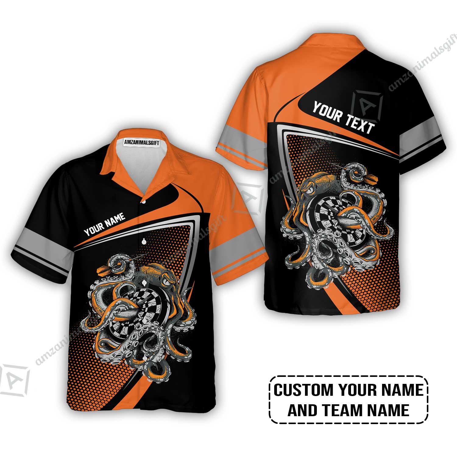 Customized Name & Text Darts Sweatshirt, Personalized Darts And Octopus Sweatshirt - Image 7