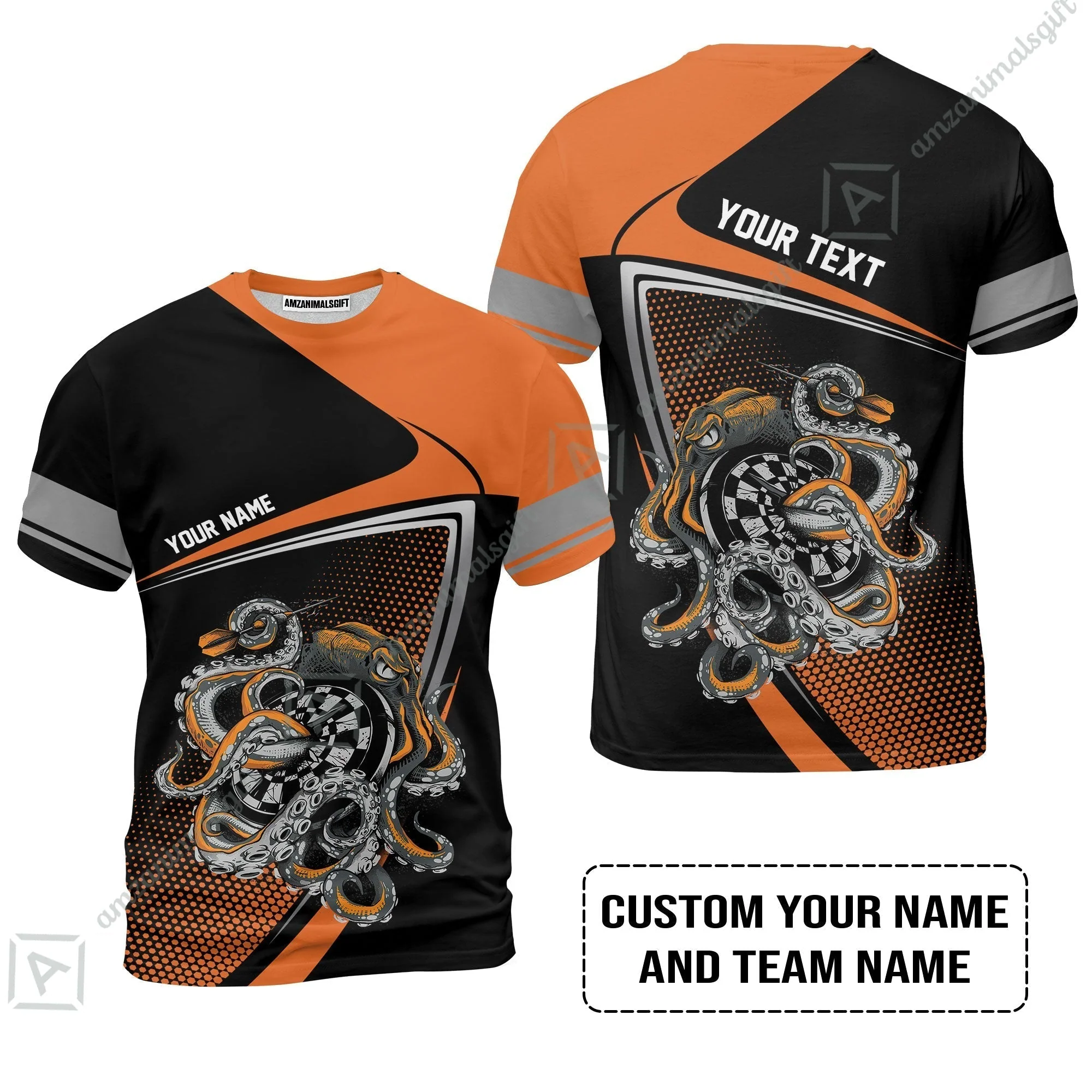 Customized Name & Text Darts Sweatshirt, Personalized Darts And Octopus Sweatshirt - Image 8
