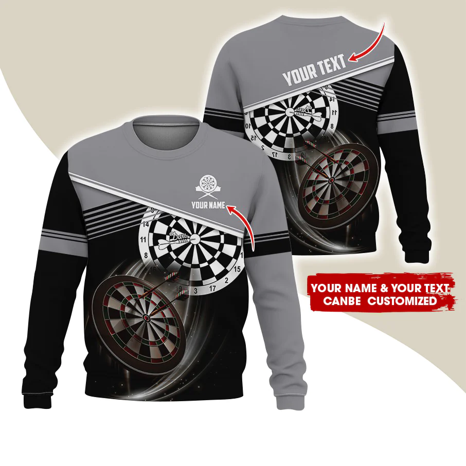 Customized Name & Text Darts Sweatshirt, Personalized Darts Team Uniforms Sweatshirt For Men & Women - Gift For Darts Lovers, Darts Players - Image 11