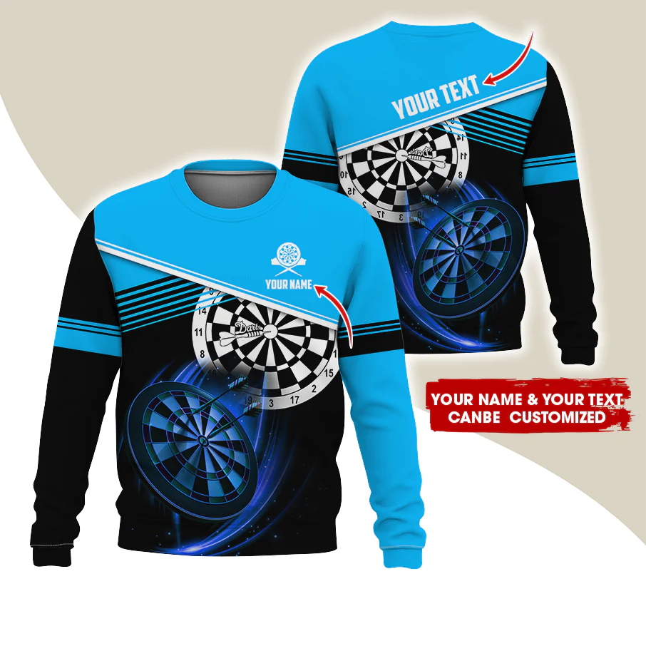 Customized Name & Text Darts Sweatshirt, Personalized Darts Team Uniforms Sweatshirt For Men & Women - Gift For Darts Lovers, Darts Players - Image 12