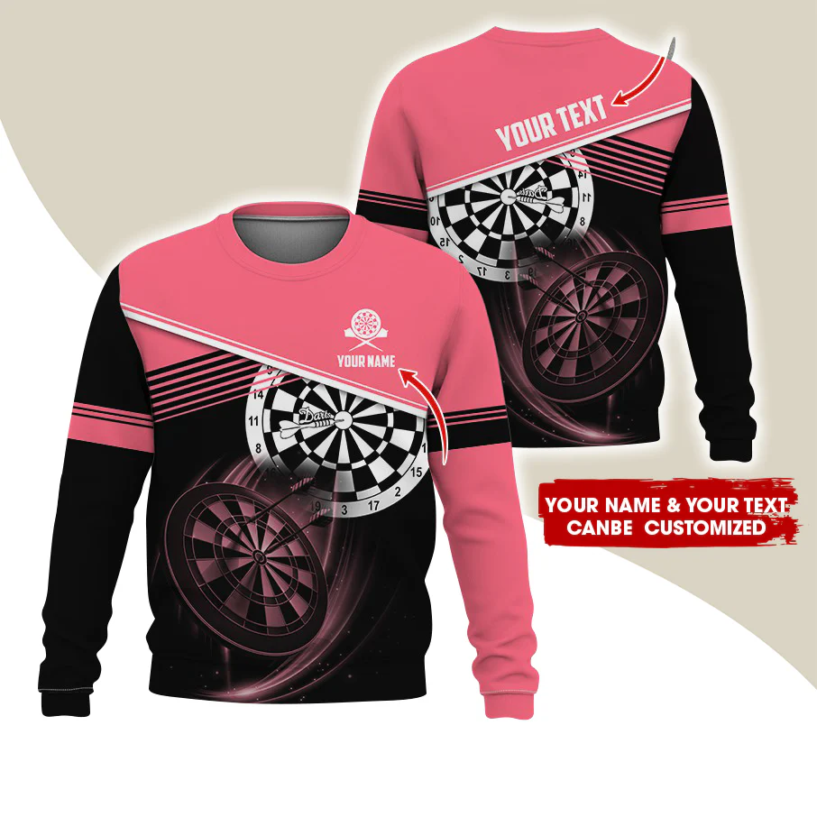 Customized Name & Text Darts Sweatshirt, Personalized Darts Team Uniforms Sweatshirt For Men & Women - Gift For Darts Lovers, Darts Players - Image 5